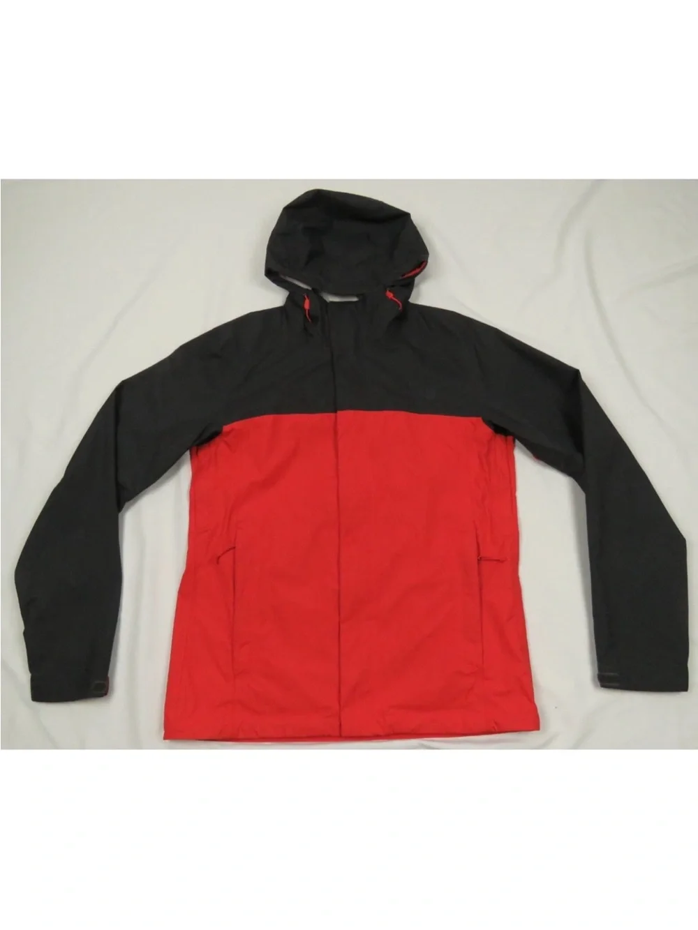 The North Face TNF Dryvent Waterproof Rain Wind Red Gray Hooded Full Zip Jacket